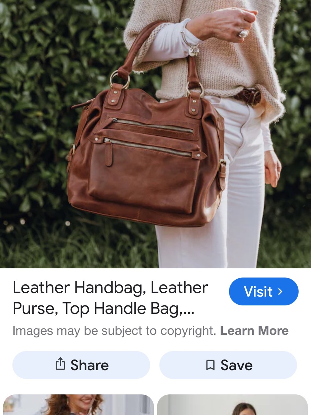 Beautiful Large Leather handbag from The Leather Store.